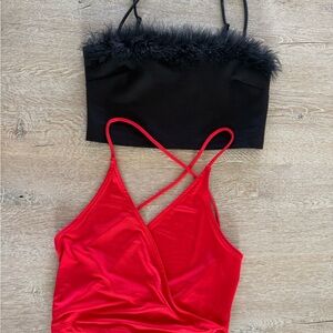 Urban Outfitters Black and Red going out Tops